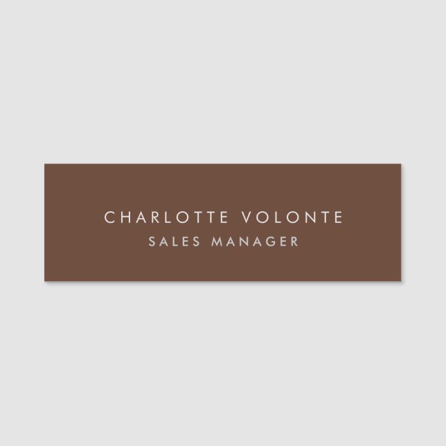Modern Plain Custom Professional Name Position Tag (Front)