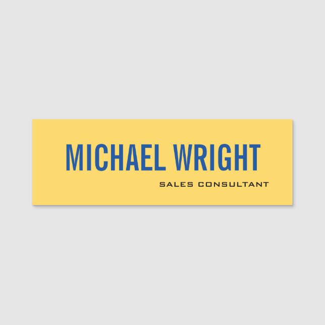 Modern Plain Custom Professional Name Position Tag (Front)