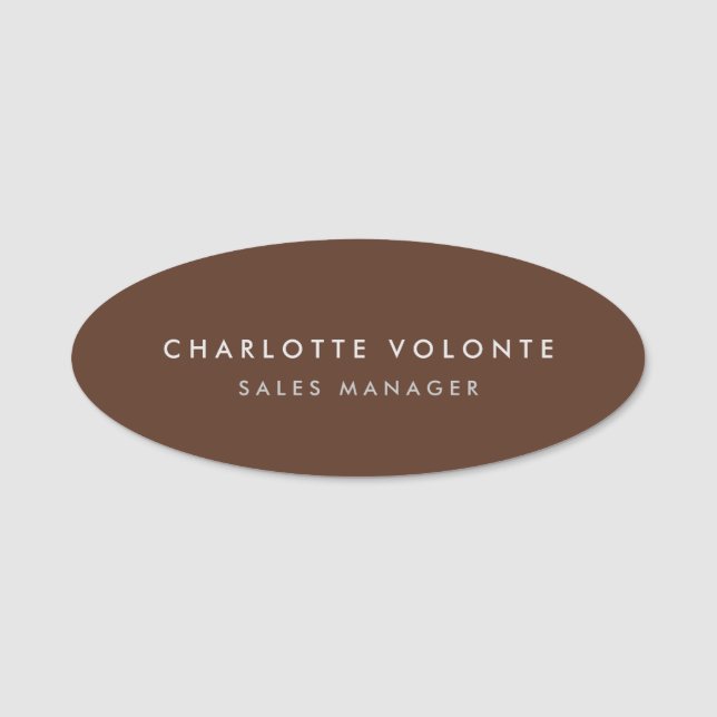 Modern Plain Custom Professional Name Position Tag (Front)
