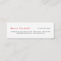 Modern Plain Elegant Minimalist Red White