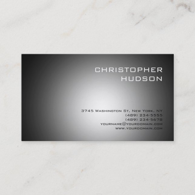 Modern Plain Grey Business Card (Front)