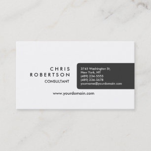 Modern Plain Grey White Attractive Business Card