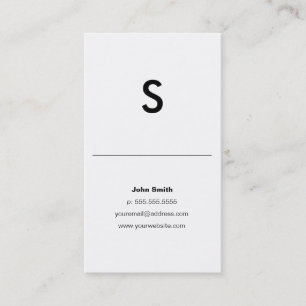 Modern Plain Initial Personal or Company Card