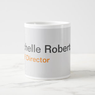Modern Plain Minimalist Add Own Name Large Coffee Mug