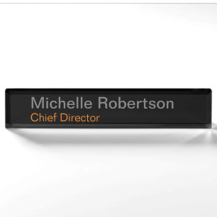 Modern Plain Minimalist Add Own Name Nameplate