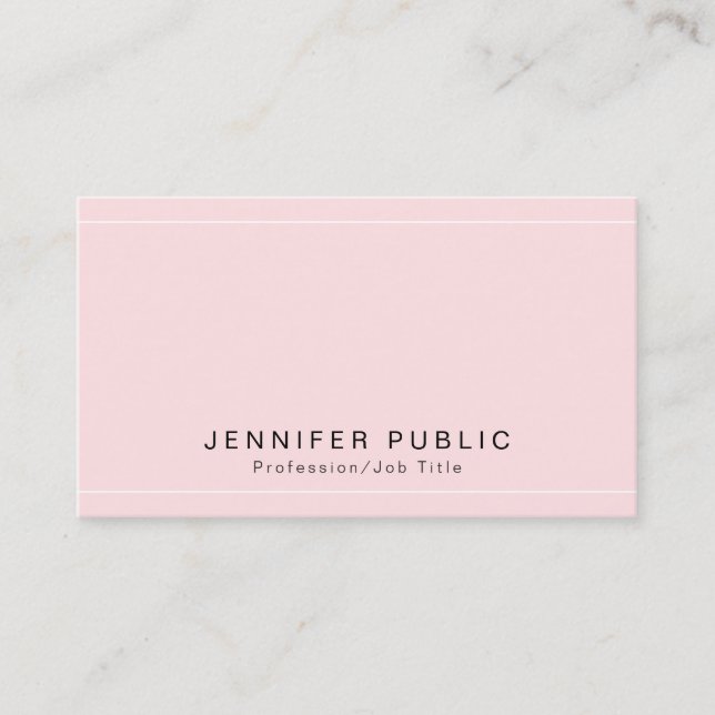 Modern Plain Premium Silk Finished Luxury Glamour Business Card (Front)