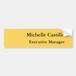 Modern Plain Professional Minimalist Yellow Bumper Sticker
