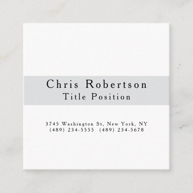 Modern Plain Simple Black Grey White Minimalist Enclosure Card (Front)