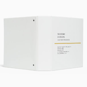 Modern Plain Simple Black White Minimalist  Binder