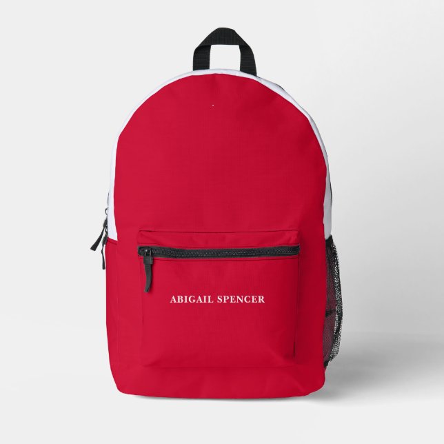 Modern Plain Simple Cherry Red Professional Printed Backpack (Front)