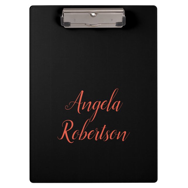 Modern plain simple minimalist add name clipboard (Front)