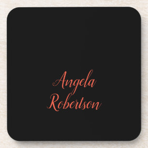 Modern plain simple minimalist add name coaster