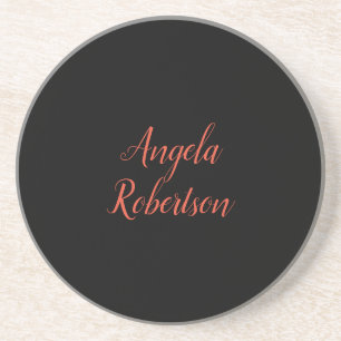 Modern plain simple minimalist add name coaster