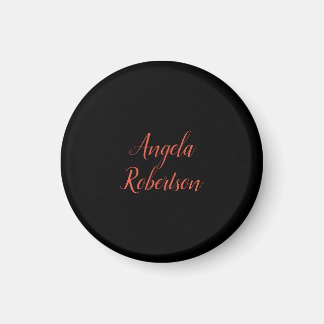 Modern plain simple minimalist add name magnet (Front)