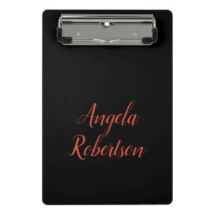 Modern plain simple minimalist add name mini clipboard
