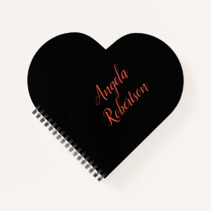 Modern plain simple minimalist add name notebook