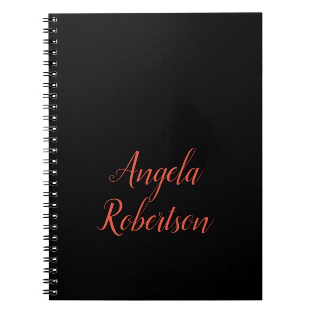 Modern plain simple minimalist add name notebook (Front)