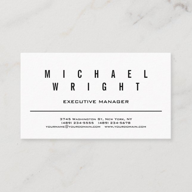 Modern Plain Simple Minimalist Business Card (Front)