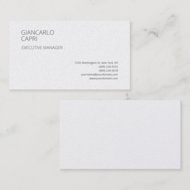 Modern Plain Simple Minimalist Business Card (Front/Back)