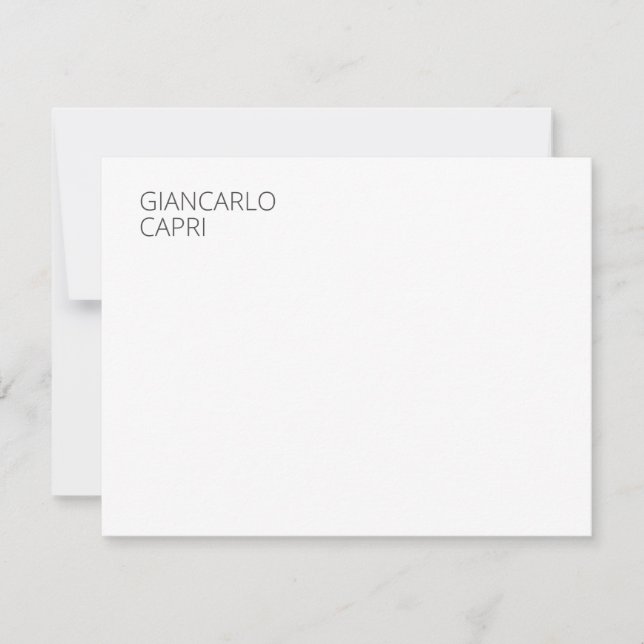 Modern Plain Simple Minimalist Elegant Capital Card (Front)
