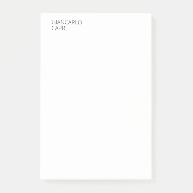 Modern Plain Simple Minimalist Elegant Capital Post-it Notes (Front)