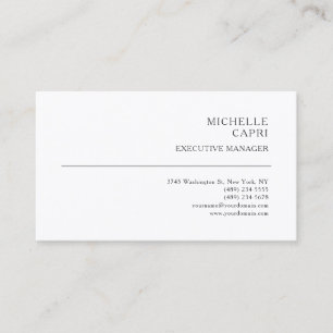 Modern Plain Simple Minimalist Style Contemporary Business Card