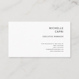 Modern Plain Simple Minimalist Style Contemporary Business Card