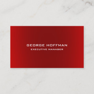 Modern Plain Simple Red Professional Business Card