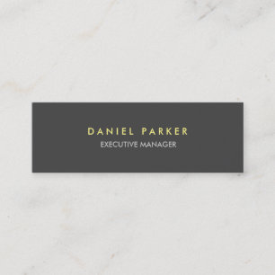 Modern Plain Slim Grey Exevutive Manager Director Mini Business Card
