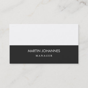 Modern Plain Stylish Dark Grey White Business Card
