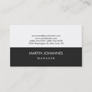 Modern Plain Stylish Grey White Business Card