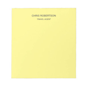Modern Plain Travel Agent Minimalist Cream Colour Notepad