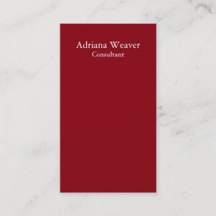 Modern Plain Vertical Dark Red Unique Design Business Card