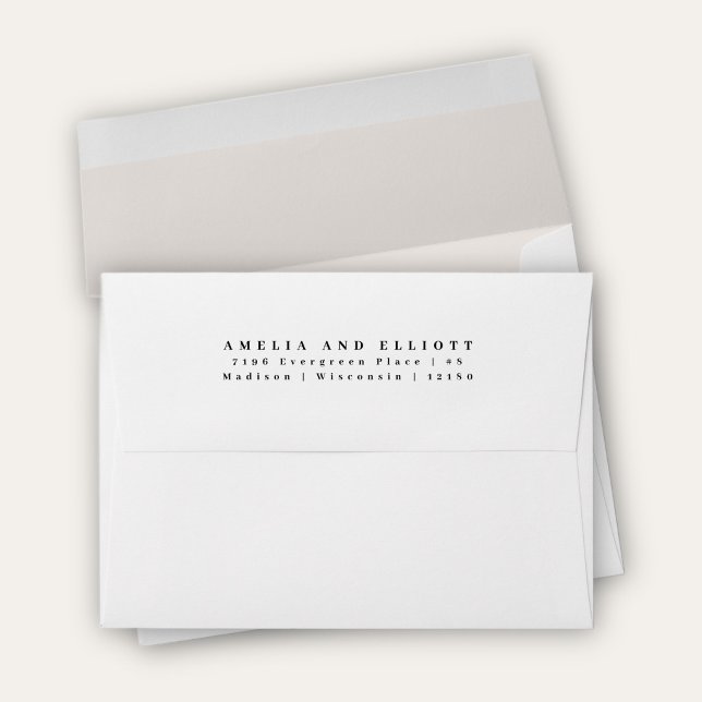 Modern Plain White Linen Return Address 5x7  Envelope (Creator Uploaded)