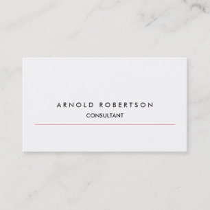Modern Plain White Professional Business Card