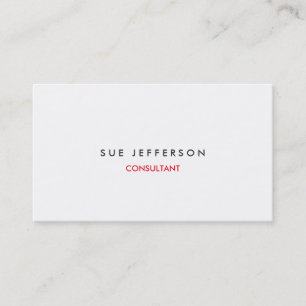 Modern Plain White Professional Creative Elegant Business Card