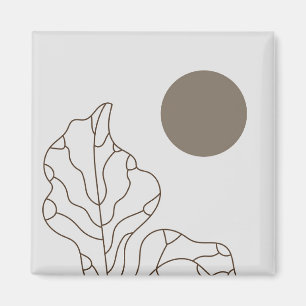 Modern plant art magnet