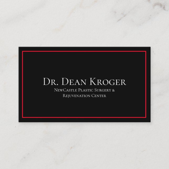 Modern Plastic Surgery & Rejuvenation Centre Business Card (Front)