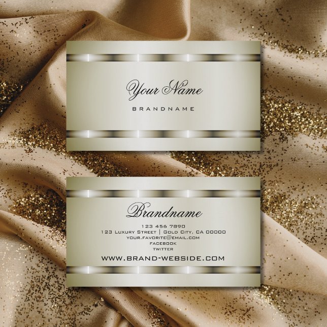 Modern Platinum Effect Professional and Simple Business Card (Creator Uploaded)