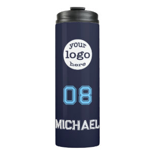Modern Player Name Jersey Number Team Club Logo Thermal Tumbler
