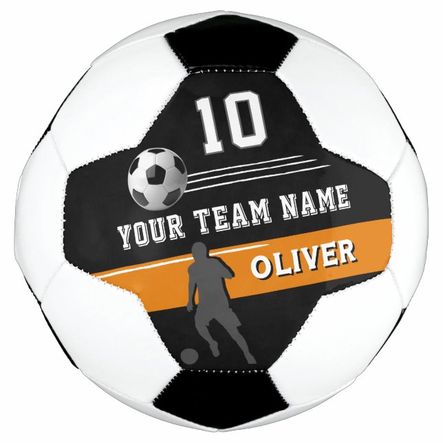 Modern Player Name Number Team Soccer Ball (Front)