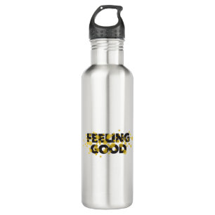 Modern, playful, cheerful design of Feeling Good 710 Ml Water Bottle