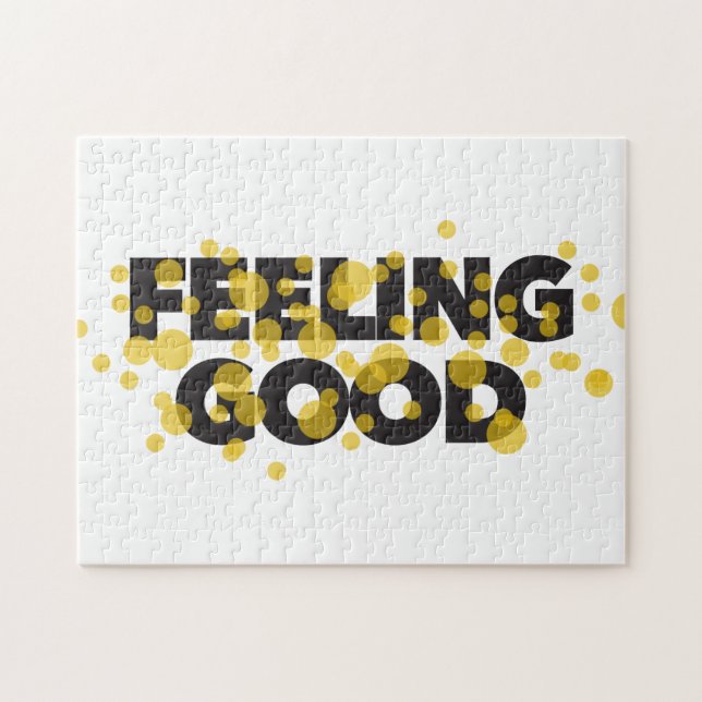 Modern, playful, cheerful design of Feeling Good Jigsaw Puzzle (Horizontal)