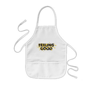 Modern, playful, cheerful design of Feeling Good Kids Apron