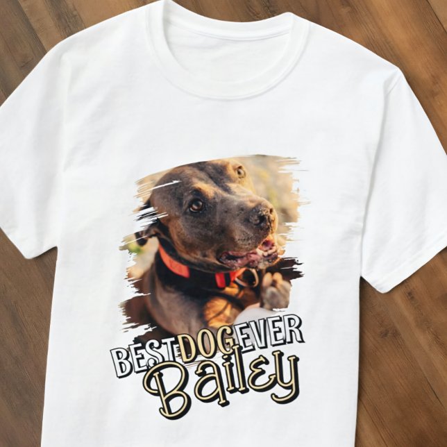 Modern Playful Cool Grunge Custom Pet Dog Photo T-Shirt (Creator Uploaded)