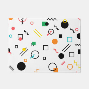 Modern, playful, cool, trendy, Memphis geometric Doormat