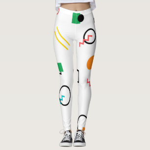Modern, playful, cool, trendy, Memphis geometric Leggings
