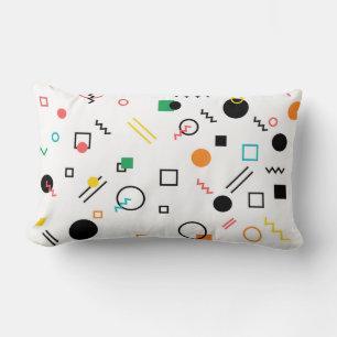 Modern, playful, cool, trendy, Memphis geometric Lumbar Pillow