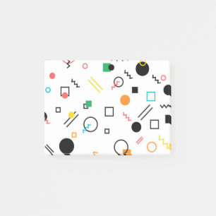 Modern, playful, cool, trendy, Memphis geometric Post-it Notes