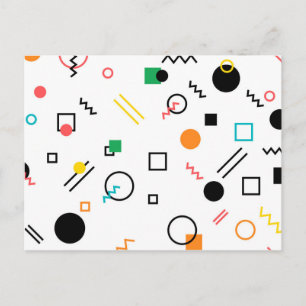 Modern, playful, cool, trendy, Memphis geometric Postcard